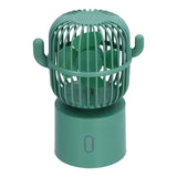 Mini Fan Cactus Shape Shaking Head Low Noise USB Charging Office Student Desktop Fan for Home Office