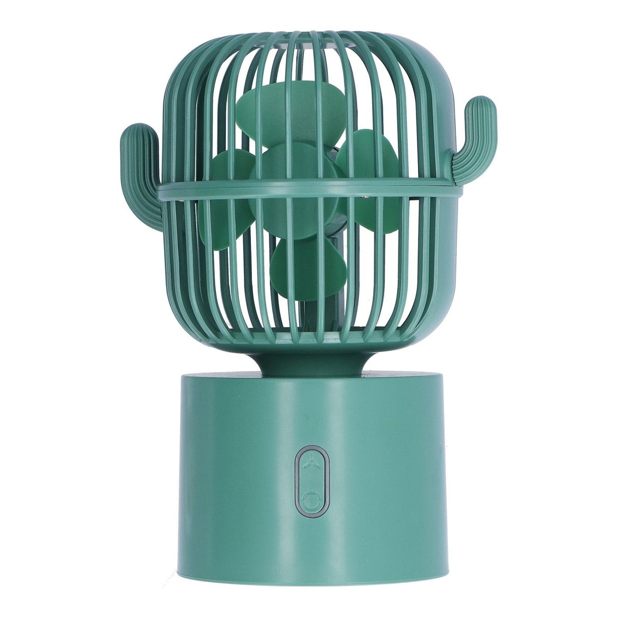 Mini Fan Cactus Shape Shaking Head Low Noise USB Charging Office Student Desktop Fan for Home Office