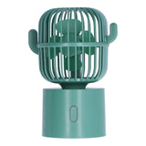 Mini Fan Cactus Shape Shaking Head Low Noise USB Charging Office Student Desktop Fan for Home Office