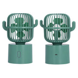 Mini Fan Cactus Shape Shaking Head Low Noise USB Charging Office Student Desktop Fan for Home Office