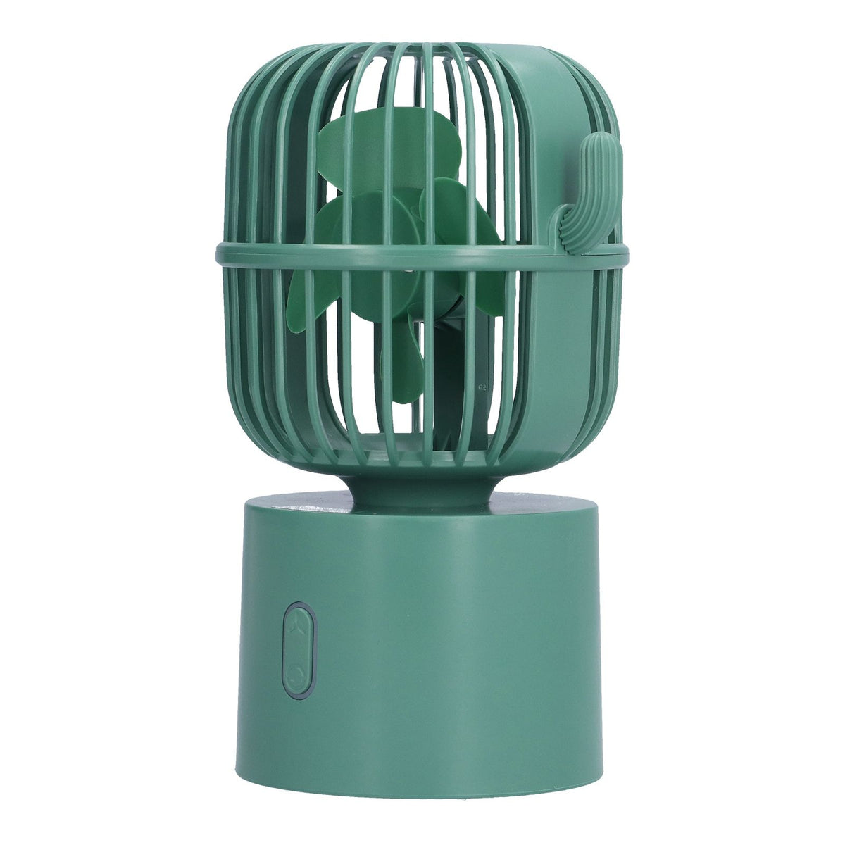Mini Fan Cactus Shape Shaking Head Low Noise USB Charging Office Student Desktop Fan for Home Office