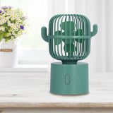 Mini Fan Cactus Shape Shaking Head Low Noise USB Charging Office Student Desktop Fan for Home Office - Extra Image