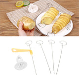Stainless Steel Potato Cutter Hand Crank Potato Spiral Cutter Kitchen Accessory for Home - Extra Image