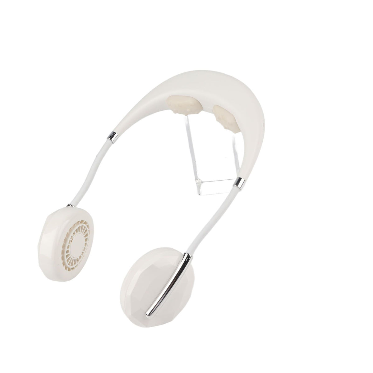 Hanging Neck Fan Portable Multifunction Leafless Massage Aromatherapy Neck Fanfor Outdoor HomeWhite 2.3in