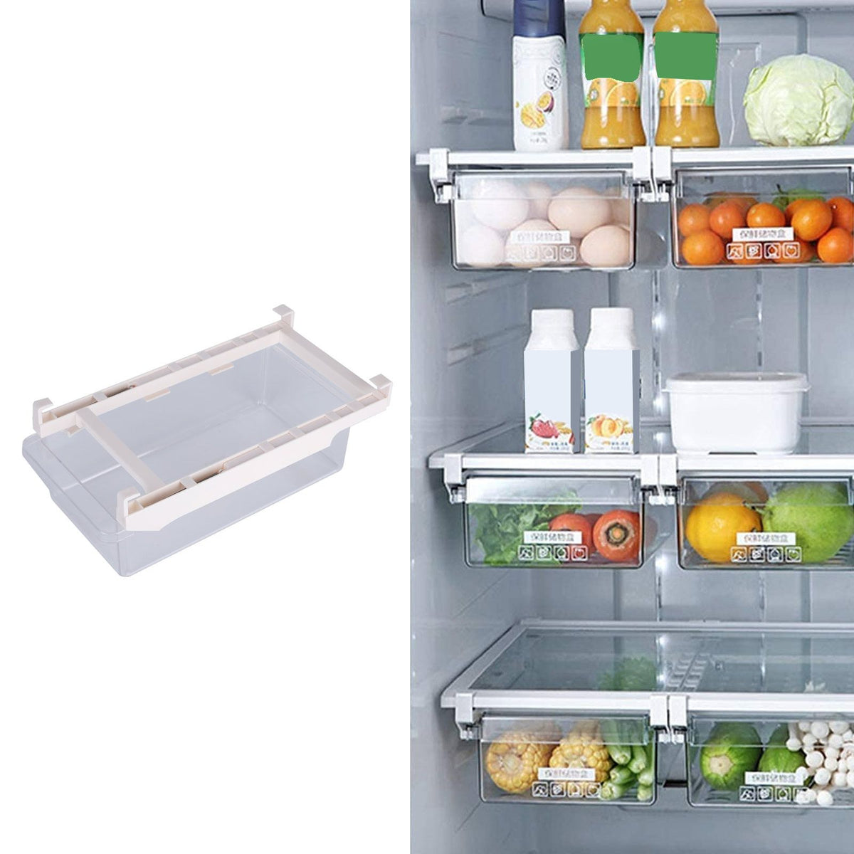 Refrigerator Storage Box Pull Out Refrigerator Storage Box for Dumpling Egg Storage