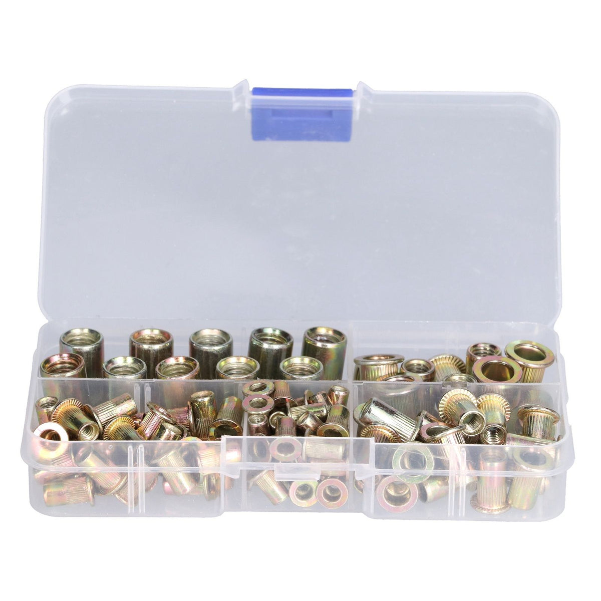 100PCS Threaded Inserts M3‑M8 Portable Galvanized Carbon Steel High Strength Rivet Nuts Assortment100PCS