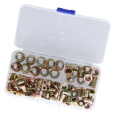 100PCS Threaded Inserts M3‑M8 Portable Galvanized Carbon Steel High Strength Rivet Nuts Assortment100PCS - Top-Down View