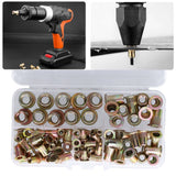 100PCS Threaded Inserts M3‑M8 Portable Galvanized Carbon Steel High Strength Rivet Nuts Assortment100PCS
