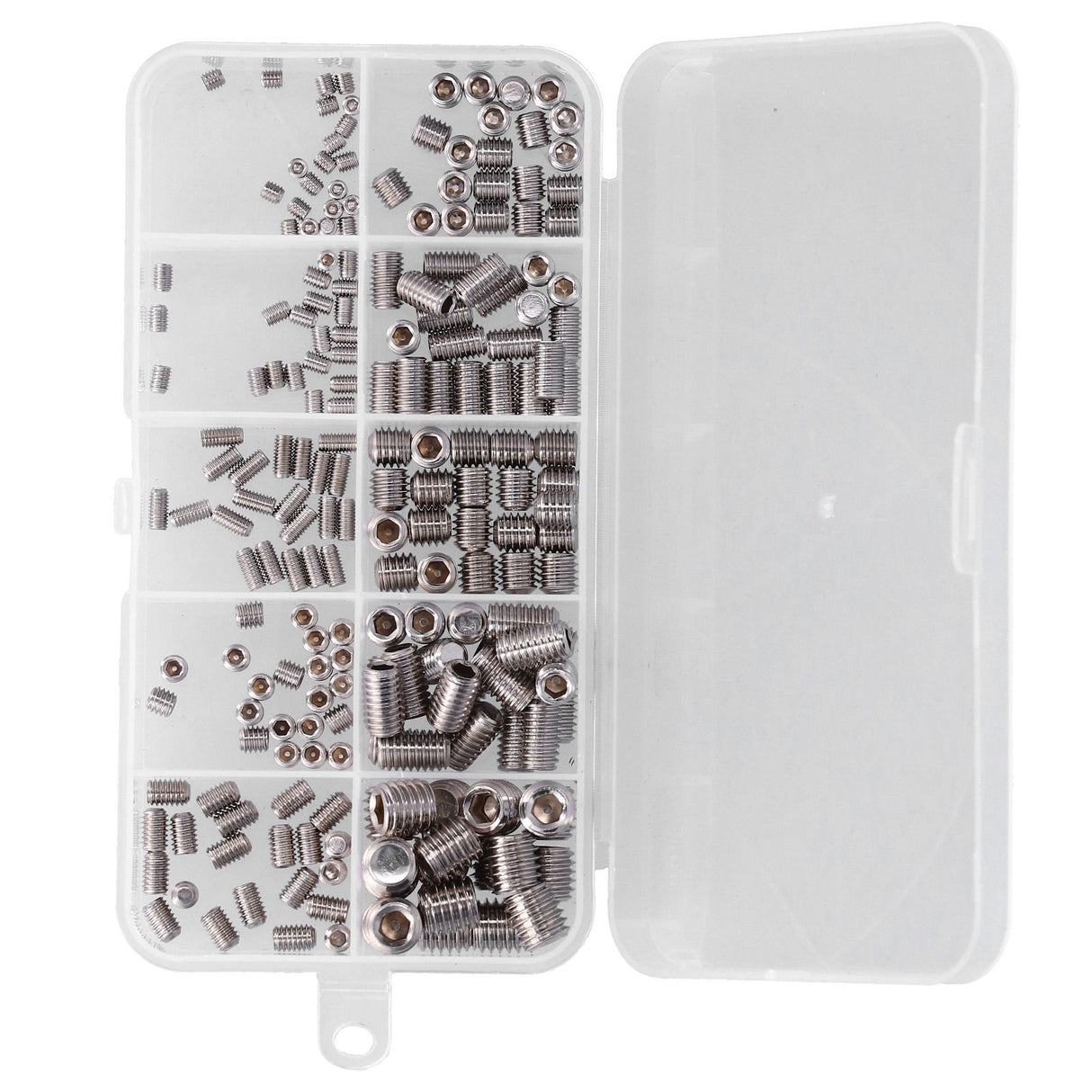 220 Pcs Grub Screw Stainless Steel M3 to M8 Inner Hex Concave End Tight Joint Tool for Precise Instrument220PCS