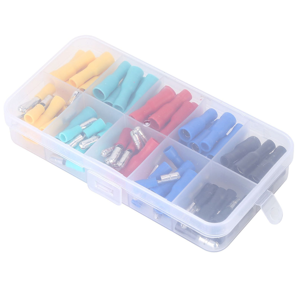 100Pcs Electrical Wire Terminal Male Female Many Colours Plug in Type Cold Pressed Terminal