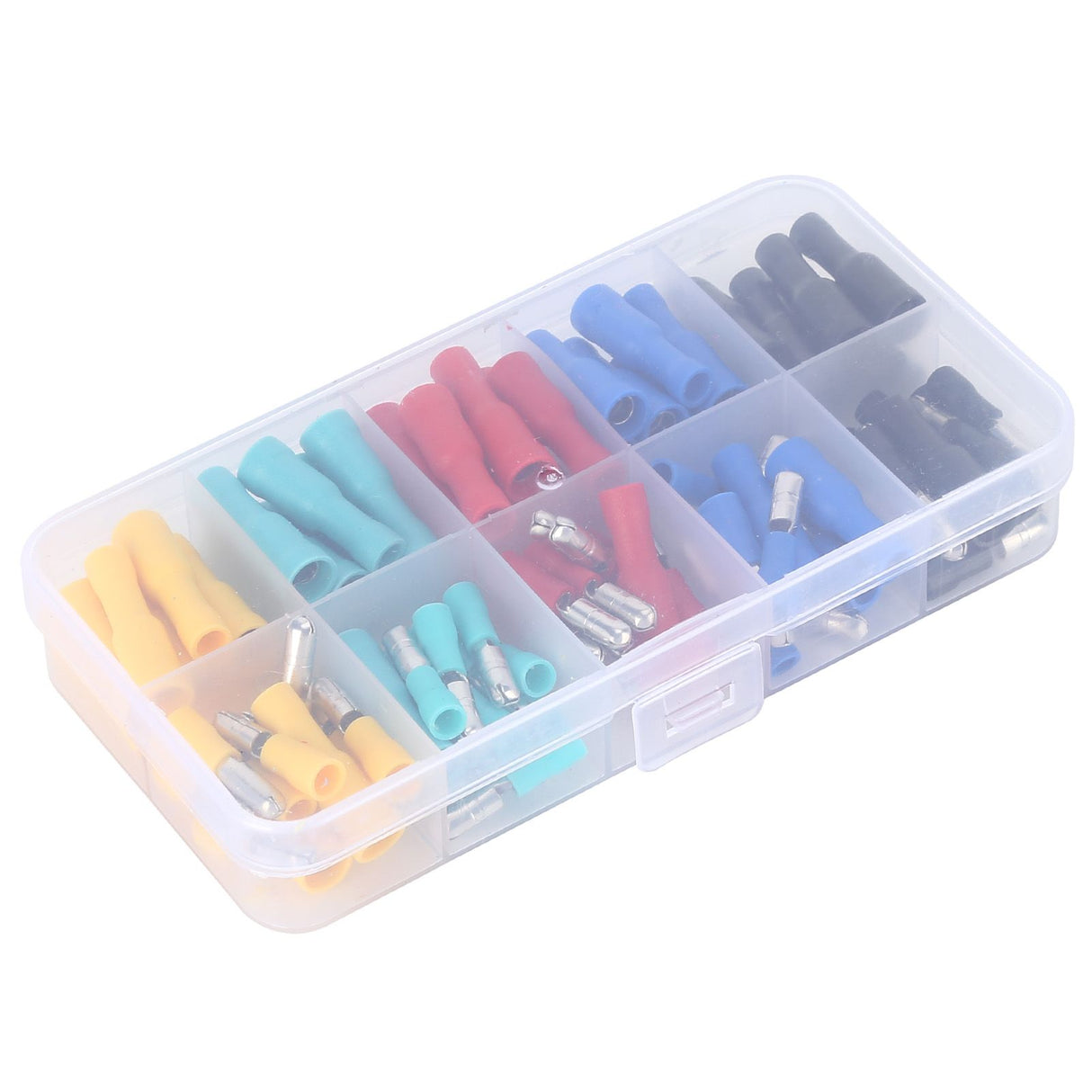 100Pcs Electrical Wire Terminal Male Female Many Colours Plug in Type Cold Pressed Terminal