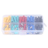 100Pcs Electrical Wire Terminal Male Female Many Colours Plug in Type Cold Pressed Terminal - Low Angle