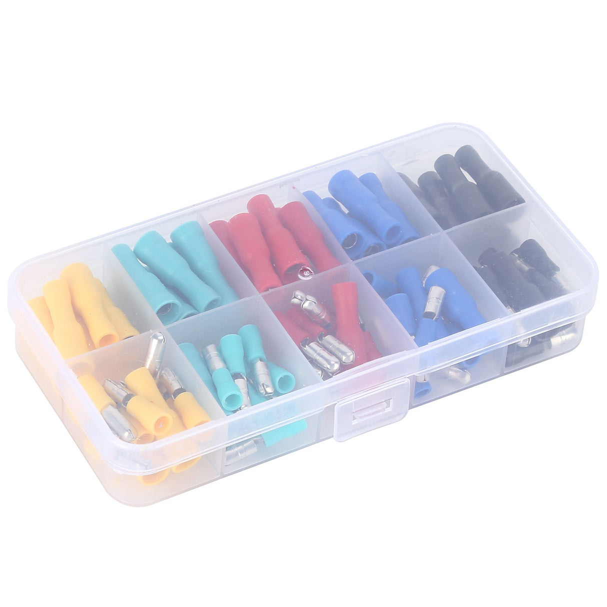 100Pcs Electrical Wire Terminal Male Female Many Colours Plug in Type Cold Pressed Terminal