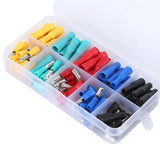 100Pcs Electrical Wire Terminal Male Female Many Colours Plug in Type Cold Pressed Terminal
