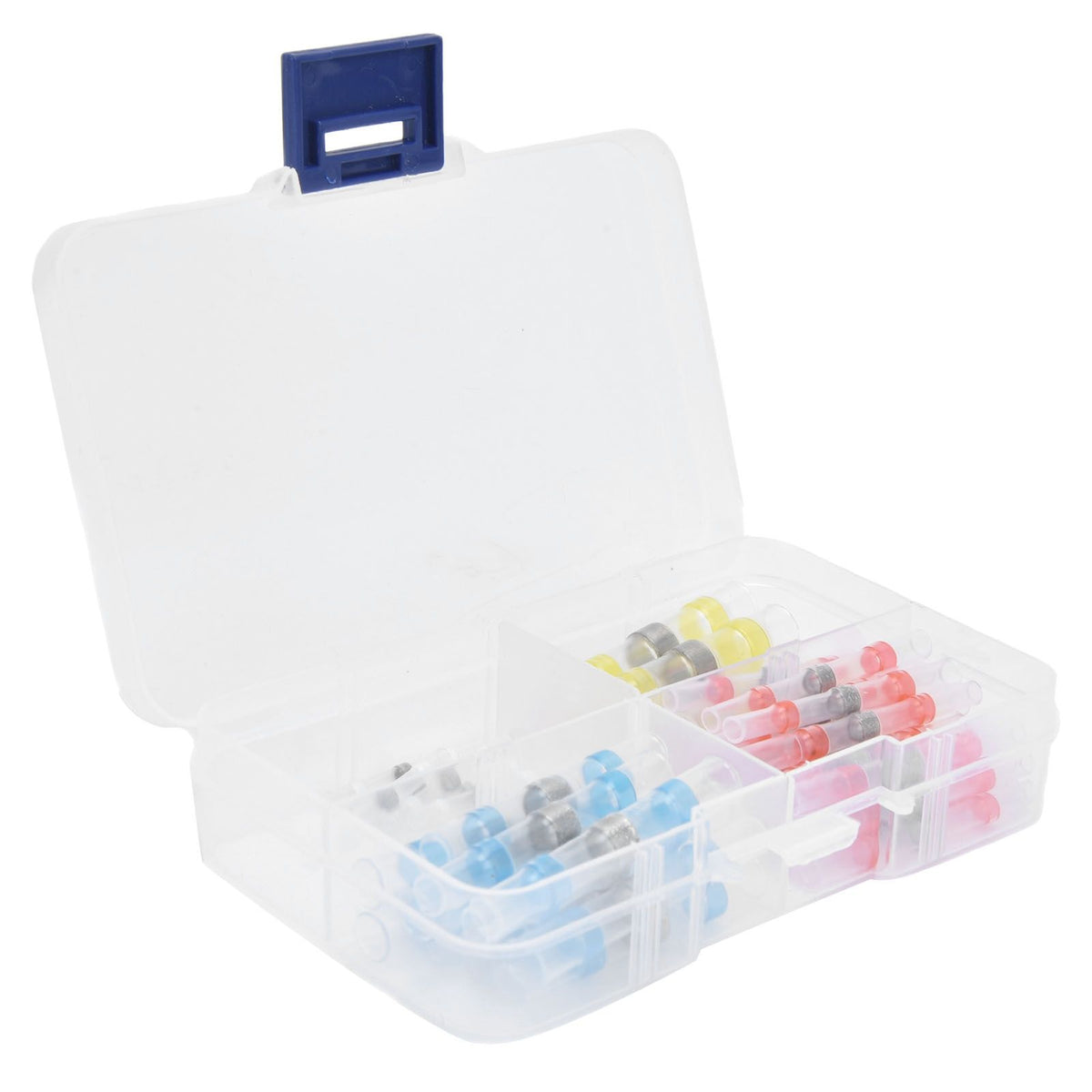 50pcs Waterproof Wire Connectors Bendable Marine Grade Insulated Electrical Wire TerminalsWhite 10 Red 23 Blue 12 Yellow 5