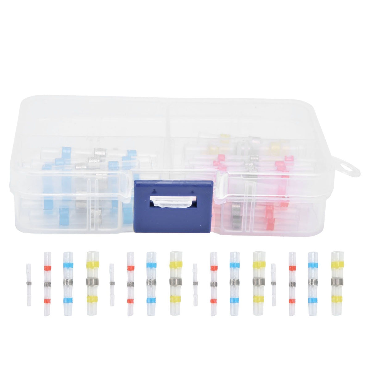 50pcs Waterproof Wire Connectors Bendable Marine Grade Insulated Electrical Wire TerminalsWhite 10 Red 23 Blue 12 Yellow 5