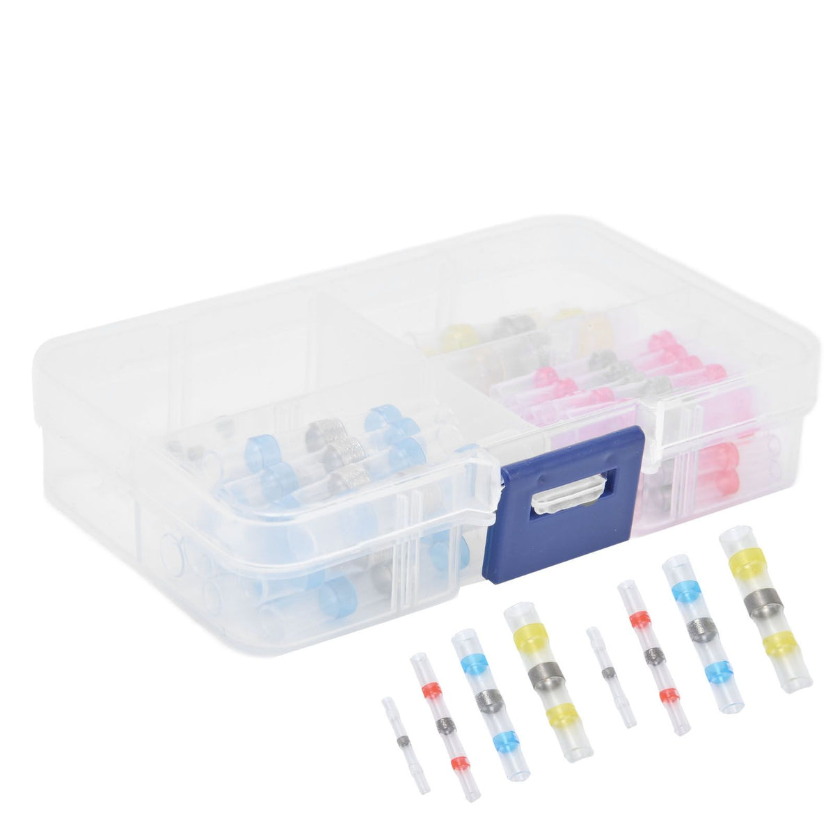 50pcs Waterproof Wire Connectors Bendable Marine Grade Insulated Electrical Wire TerminalsWhite 10 Red 23 Blue 12 Yellow 5