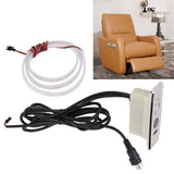 5 Pin Power Recliner Switch Brushed DC 3 Button Straight Sofa Controller with 1m Light Strip