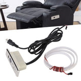 5 Pin Power Recliner Switch Brushed DC 3 Button Straight Sofa Controller with 1m Light Strip