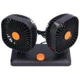 Car Air Cooling Fan Dual Head USB Universal Cooling Device 360 Degree Adjustable Square Low Noise Car Accessories