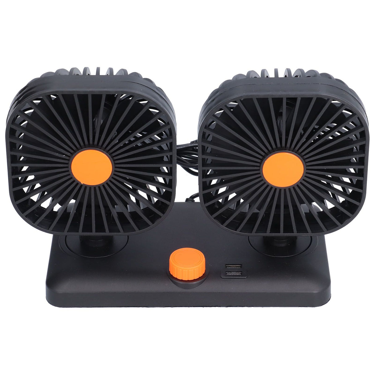 Car Air Cooling Fan Dual Head USB Universal Cooling Device 360 Degree Adjustable Square Low Noise Car Accessories