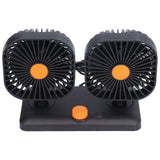 Car Air Cooling Fan Dual Head USB Universal Cooling Device 360 Degree Adjustable Square Low Noise Car Accessories