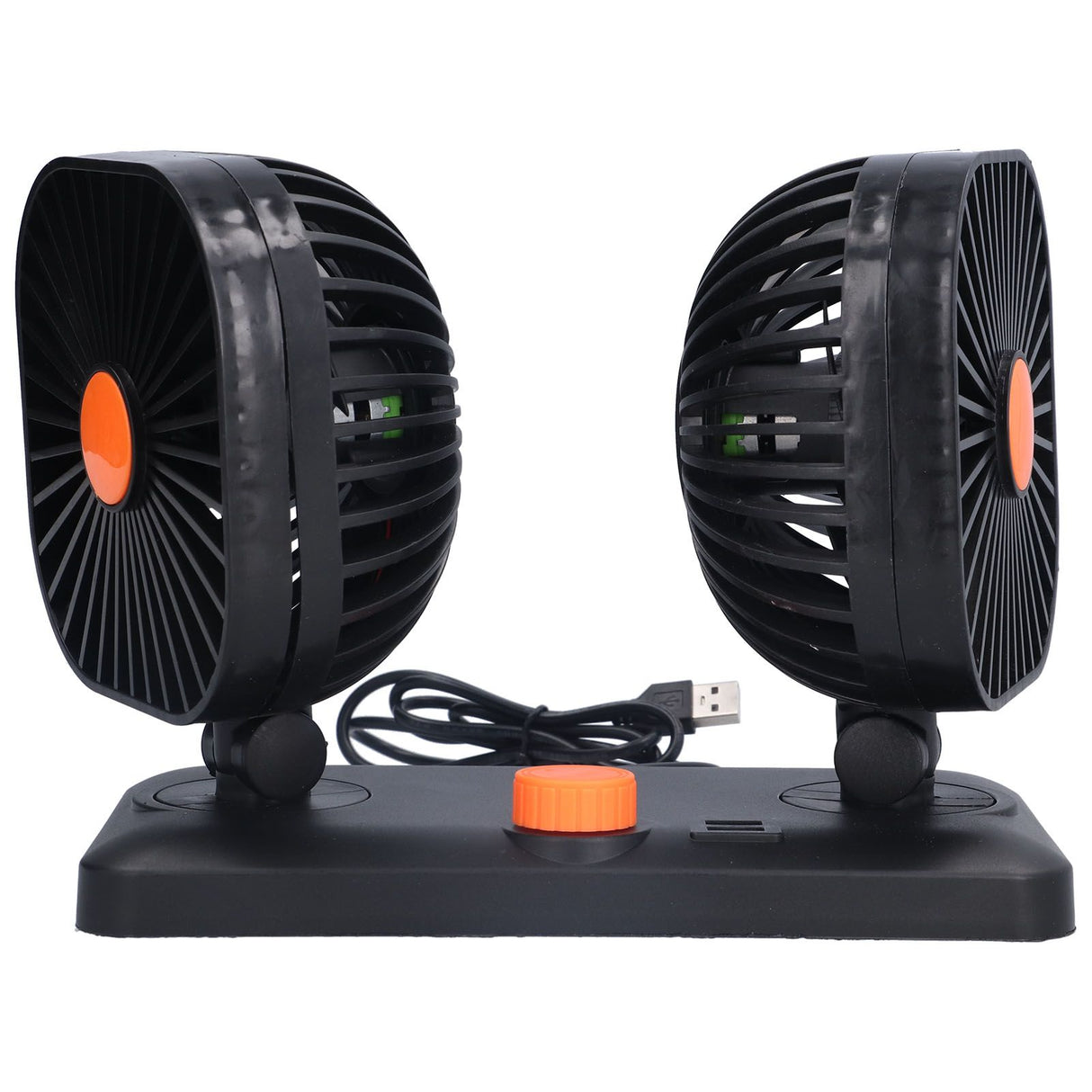 Car Air Cooling Fan Dual Head USB Universal Cooling Device 360 Degree Adjustable Square Low Noise Car Accessories
