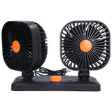 Car Air Cooling Fan Dual Head USB Universal Cooling Device 360 Degree Adjustable Square Low Noise Car Accessories