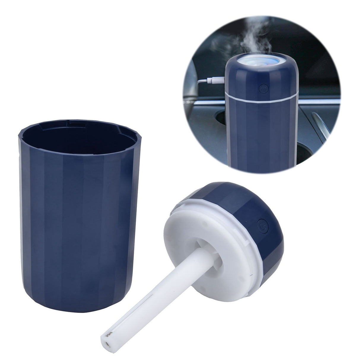 Mini Humidifier 260ml 2 Level USB Multi Function Long Use Time Car Diffuser Humidifier for MoistureBlue