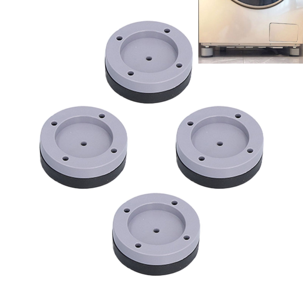 4Pcs Non Slip Anti Vibration Pad Anti Shock Absorbing Feet Pad for Automatic Washing Machine