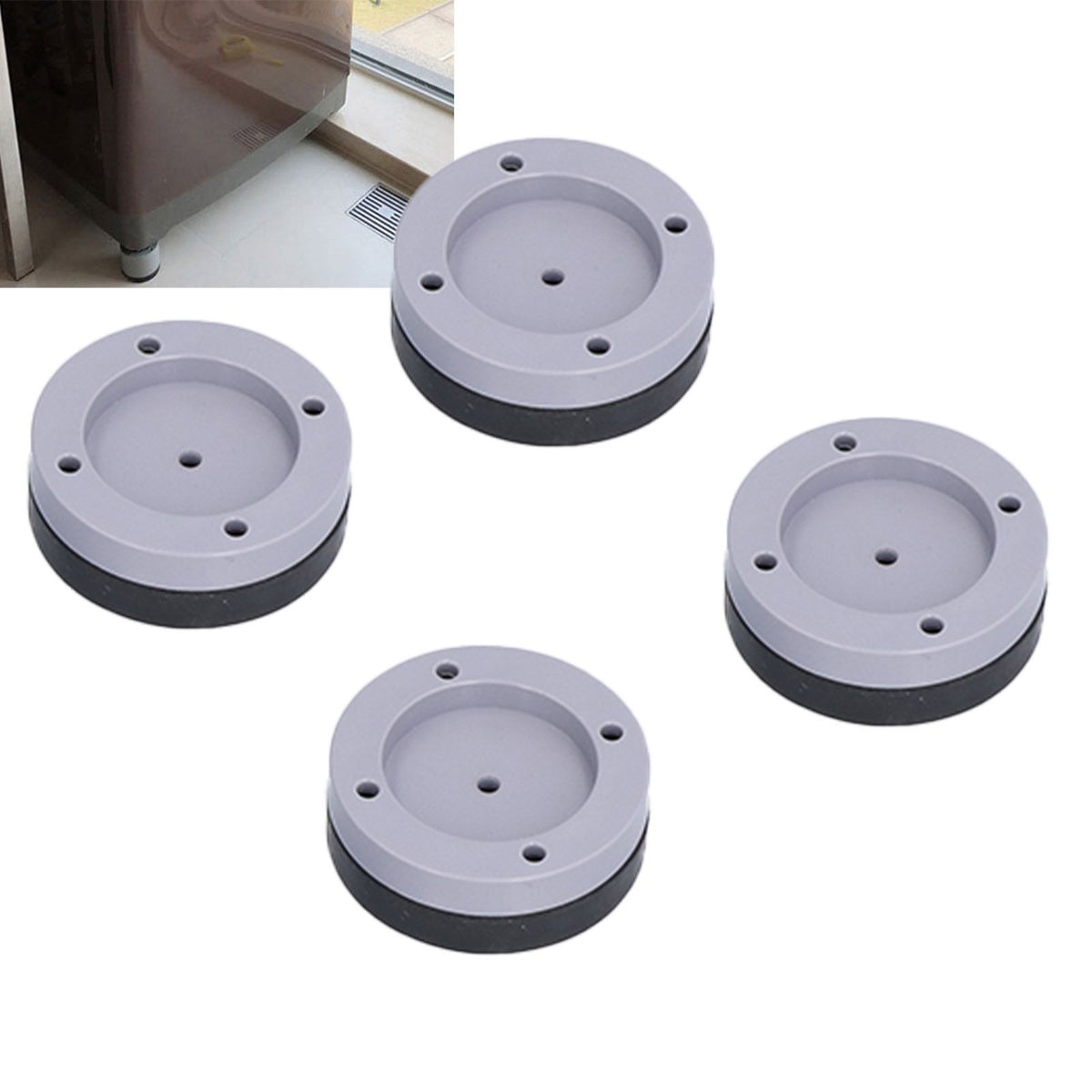4Pcs Non Slip Anti Vibration Pad Anti Shock Absorbing Feet Pad for Automatic Washing Machine
