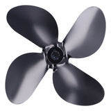 Fan Blade Replacement Fireplace Aluminum Alloy Blade Black Universal Stove Fan Blade4 Blade - Top-Down View