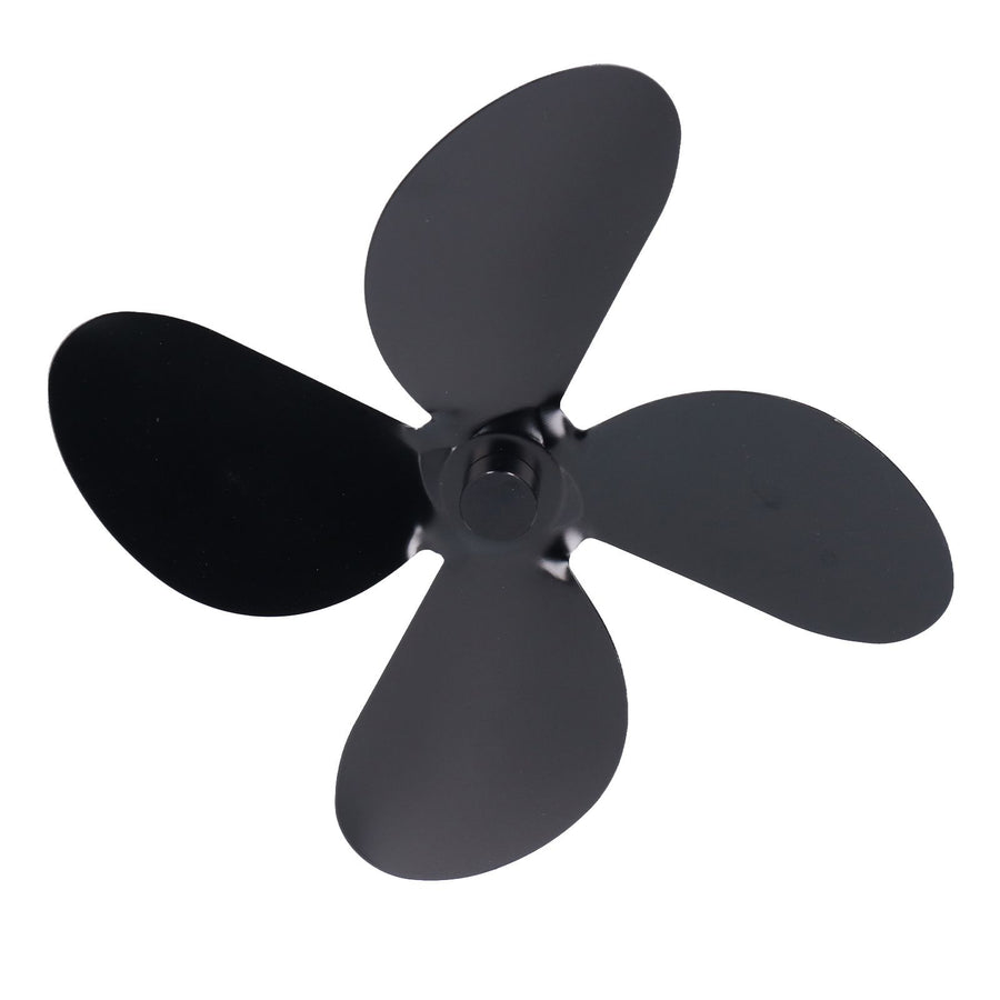 Fan Blade Replacement Fireplace Aluminum Alloy Blade Black Universal Stove Fan Blade4 Blade