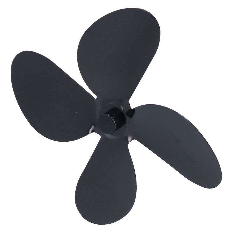 Fan Blade Replacement Fireplace Aluminum Alloy Blade Black Universal Stove Fan Blade4 Blade