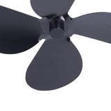 Fan Blade Replacement Fireplace Aluminum Alloy Blade Black Universal Stove Fan Blade4 Blade - Extra Image