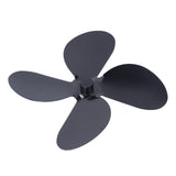 Fan Blade Replacement Fireplace Aluminum Alloy Blade Black Universal Stove Fan Blade4 Blade - Extra Image