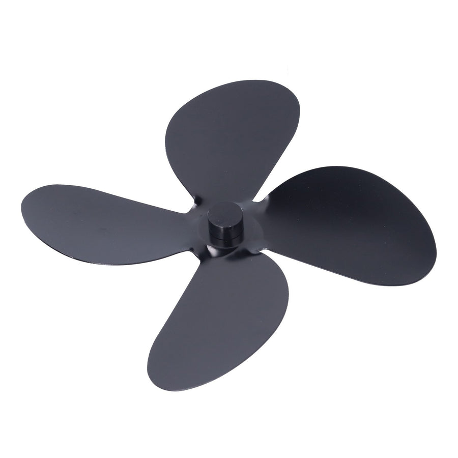 Fan Blade Replacement Fireplace Aluminum Alloy Blade Black Universal Stove Fan Blade4 Blade