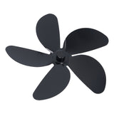 Fan Blade Replacement Fireplace Aluminum Alloy Blade Black Universal Stove Fan Blade5 Blade