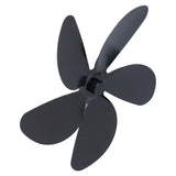 Fan Blade Replacement Fireplace Aluminum Alloy Blade Black Universal Stove Fan Blade5 Blade - Close-Up Angle
