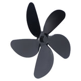 Fan Blade Replacement Fireplace Aluminum Alloy Blade Black Universal Stove Fan Blade5 Blade