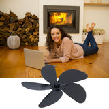 Fan Blade Replacement Fireplace Aluminum Alloy Blade Black Universal Stove Fan Blade5 Blade