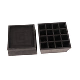 Furniture Riser 2 Inch Stackable TPU Square Desk Riser Heavy Duty Waterproof Anti Slip Black Heighten Riser Bed Lift - Front View