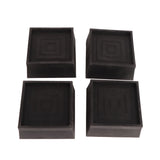 Furniture Riser 2 Inch Stackable TPU Square Desk Riser Heavy Duty Waterproof Anti Slip Black Heighten Riser Bed Lift