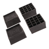 Furniture Riser 2 Inch Stackable TPU Square Desk Riser Heavy Duty Waterproof Anti Slip Black Heighten Riser Bed Lift - Close-Up Angle