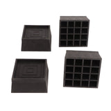 Furniture Riser 2 Inch Stackable TPU Square Desk Riser Heavy Duty Waterproof Anti Slip Black Heighten Riser Bed Lift - Low Angle