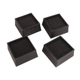 Furniture Riser 2 Inch Stackable TPU Square Desk Riser Heavy Duty Waterproof Anti Slip Black Heighten Riser Bed Lift