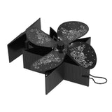 4 Blades Heat Powered Fan Santa Claus Pattern Fireplace Fan for Heat Distribution Circulating Warm AirBlack - Front View