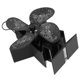 4 Blades Heat Powered Fan Santa Claus Pattern Fireplace Fan for Heat Distribution Circulating Warm AirBlack