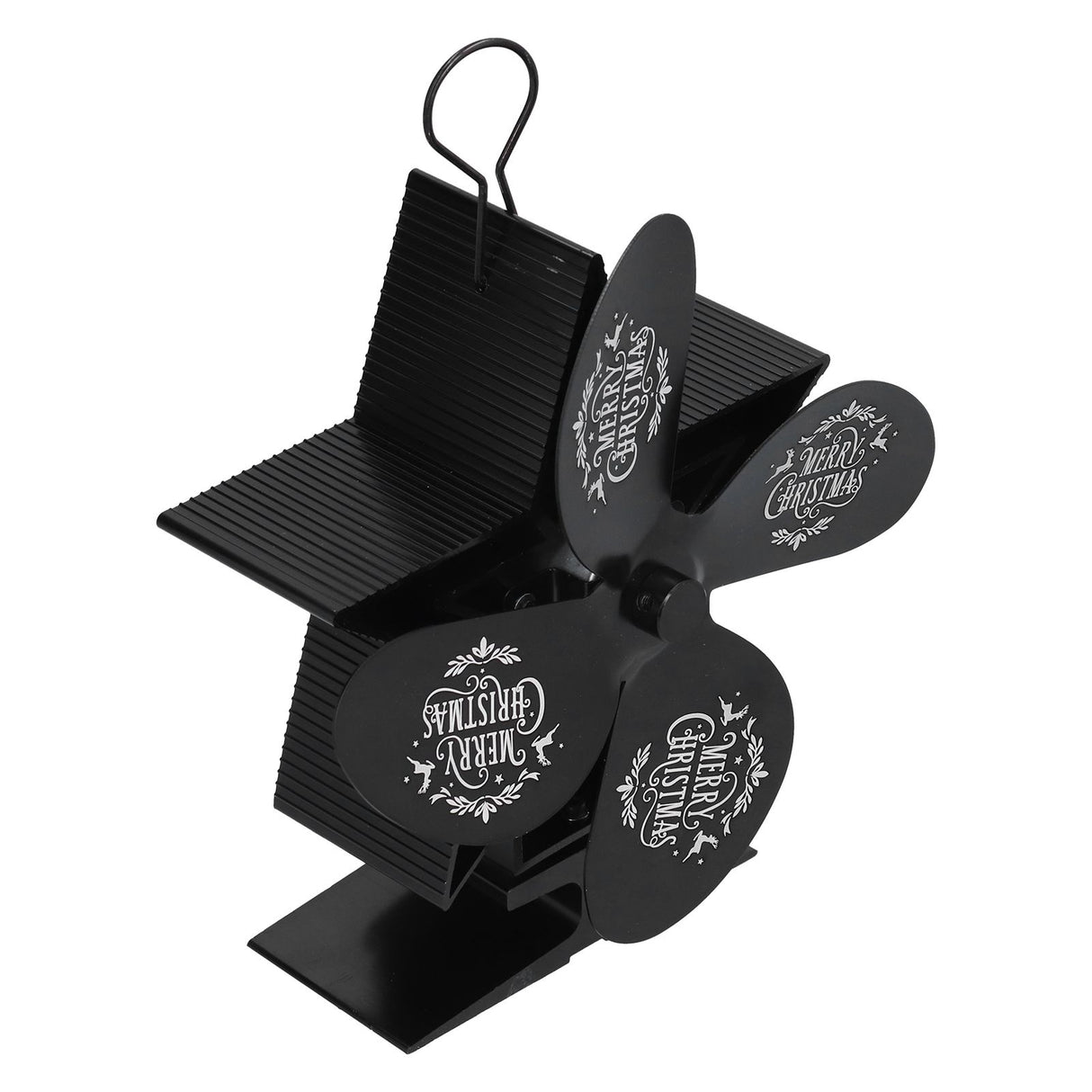Stove Fans 4 Blades Heat Powered Low Noise High Temperature Resistant Fireplace Fan for HomeBlack