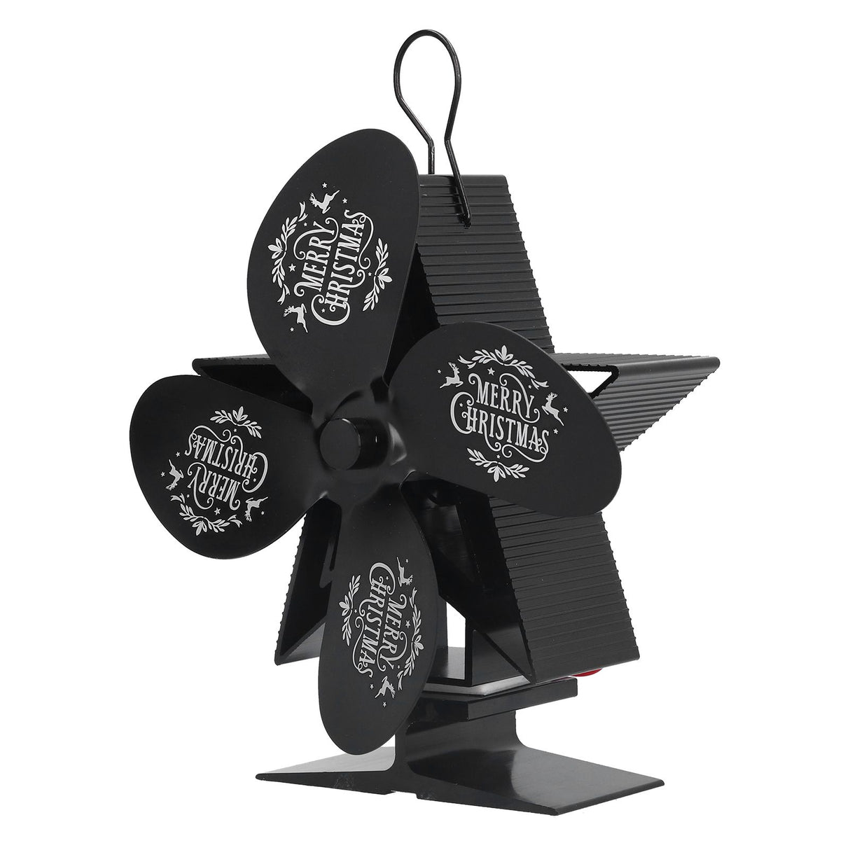 Stove Fans 4 Blades Heat Powered Low Noise High Temperature Resistant Fireplace Fan for HomeBlack